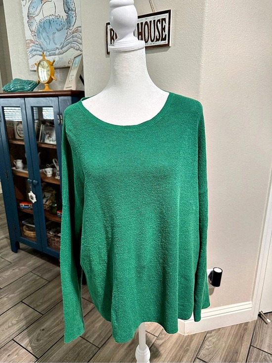 Eileen Fisher Sweaters - Eileen Fisher Green Scoop Neck Sweater Size Large